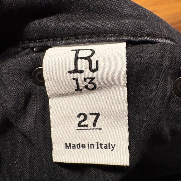 R13 distressed black jeans - high rise skinny - size 27 - Picture 3 of 12
